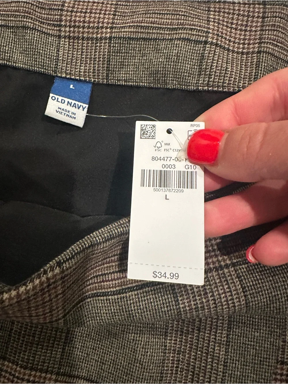 Old Navy Brown Plaid Mini Skirt with Pink Accents - NWT